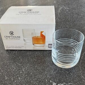 Crafthouse by Fortessa Classic Double Old Fashioned rocks Glasses set of 4 NIB
